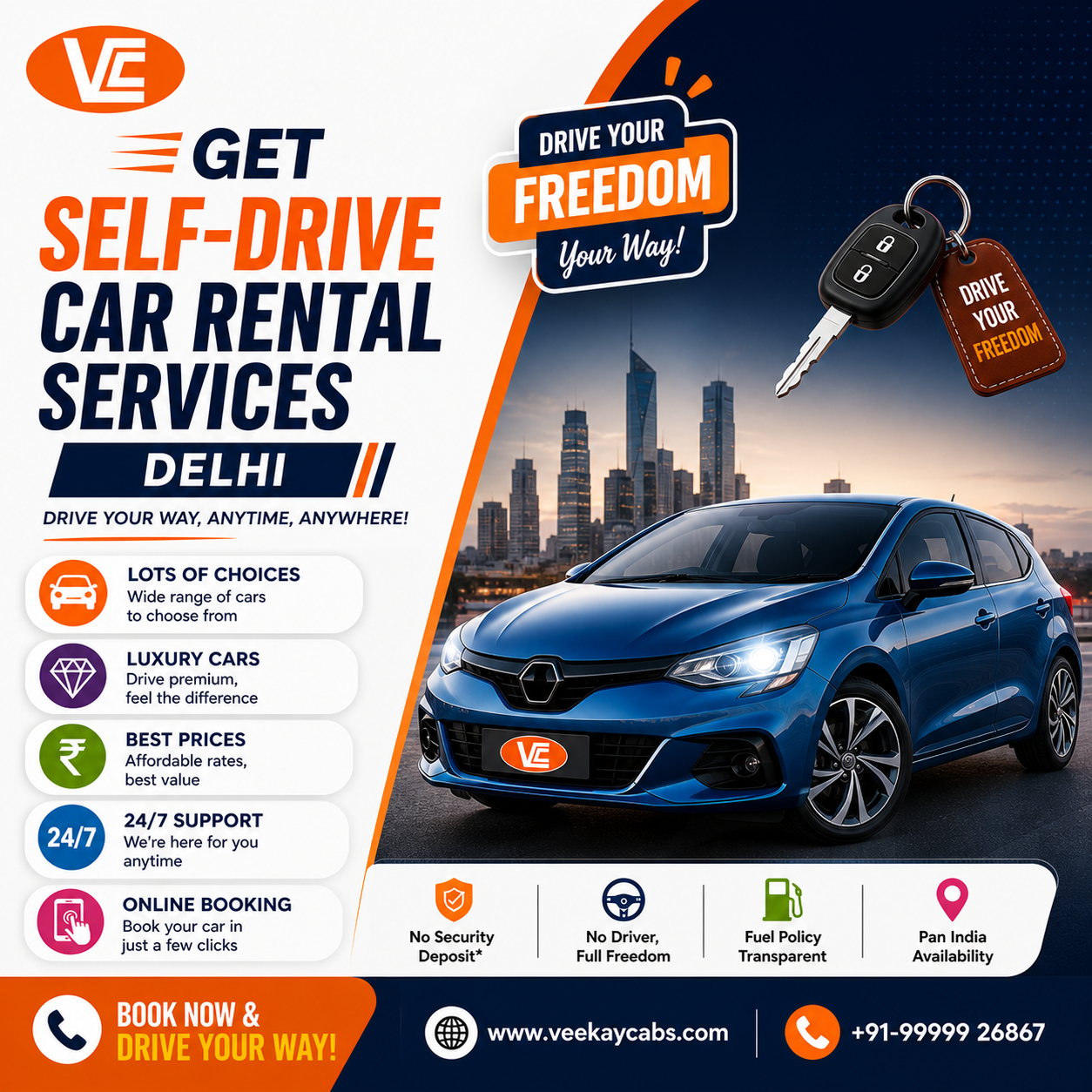 veekaycabs Self drive car